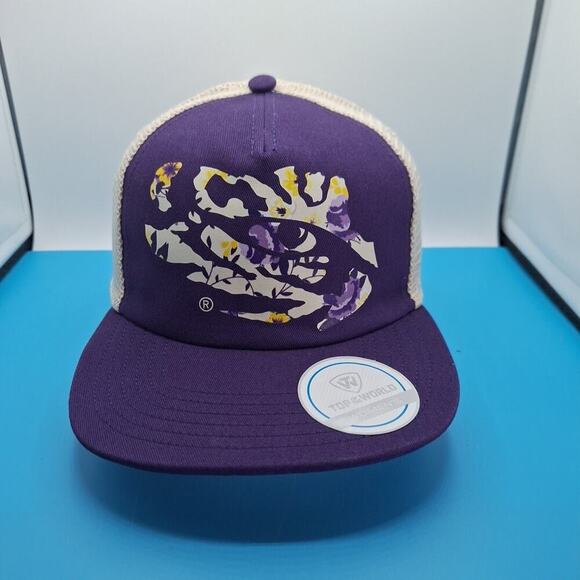 LSU Tigers Dad Hat Cap Strap Back Mesh Soft Flexible Bill Womens Purple - Picture 1 of 7